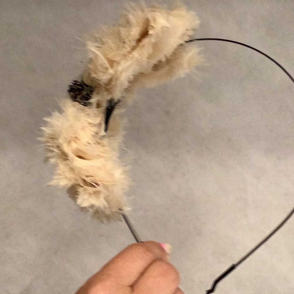 Fuzzy bow headband metal headband part